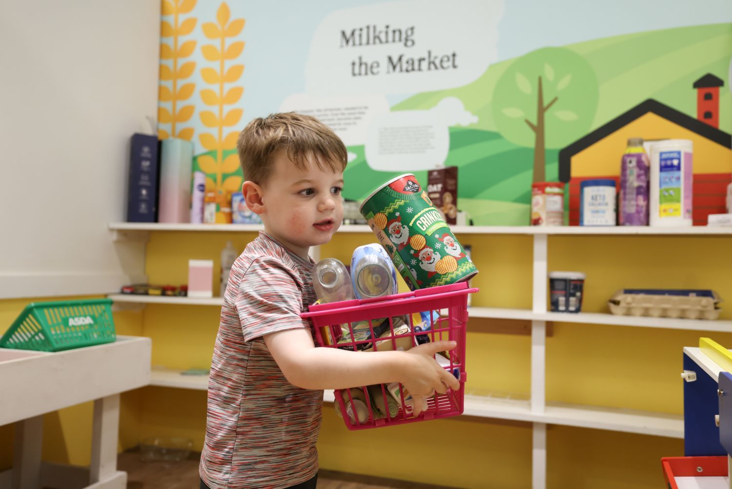 Play Town role play child with shopping basket